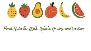 USDA Transitional Standards for Milk, Whole Grains, and Sodium - 10/18/2023