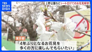 上野公園でシート広げて宴会などの「お花見宴会」4年ぶりに解禁｜TBS NEWS DIG