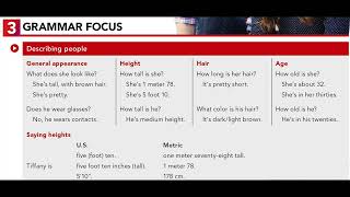 U9.3 GRAMMAR FOCUS. Describing people