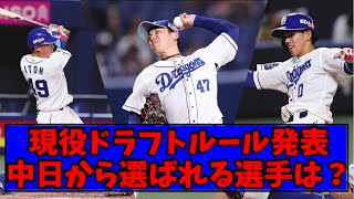 現役ドラフトルール発表←中日から選ばれる選手は？【2chまとめ】