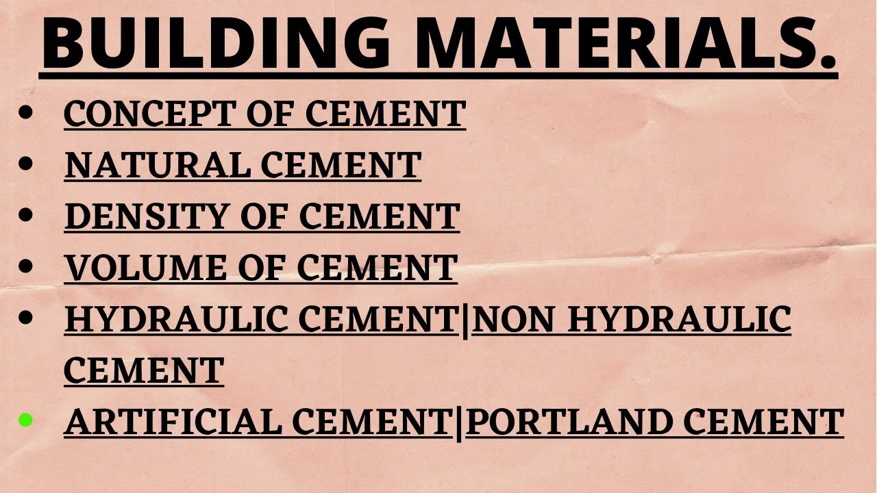 LEC 6| INTRODUCTION TO CEMENT AS BUILDING MATERIAL|SSC JE|ESE|UPSC|GATE ...