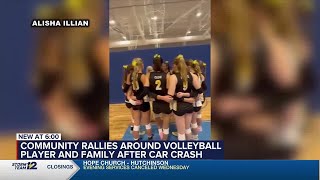 Community rallies around volleyball player and family after crash