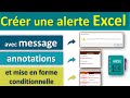 Créer une alerte sur Excel avec message de rappel, annotations et mise en forme conditionnelle ⚠️