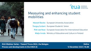 EUA webinar series - The Bologna Process (I): Measuring and enhancing student mobilities