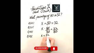 How Calculate Percentage in 2 seconds DeerMaths #maths #shorts #trending #percentage
