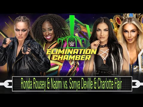 Ronda Rousey & Naomi Vs Sonya Deville & Charlotte Flair - YouTube