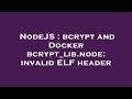 NodeJS : bcrypt and Docker bcrypt_lib.node: invalid ELF header