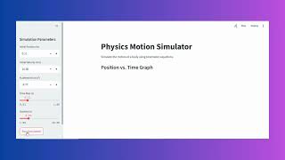 Physics Motion Simulator by using Python and Streamlit. #coding #officialchannel #commit #streamlit