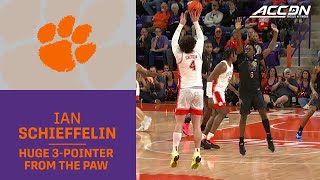 Clemson Big Man Ian Schieffelin's Huge Deep 3 Beats The Shot Clock Buzzer