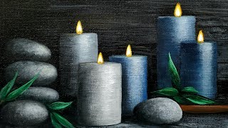 Spa Candles Acrylic Painting LIVE Tutorial