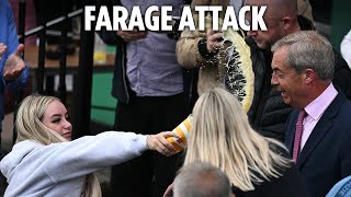 OnlyFans model who hurled a milkshake at Nigel Farage AVOIDS jail as he slams 'two-tier justice'