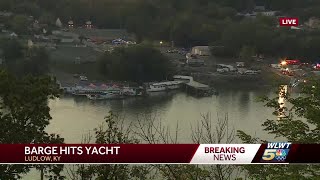 Barge crashes into Ludlow Bromley Yacht Club, sending boats adrift into Ohio River