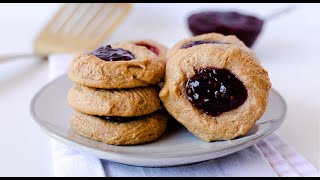 PEANUT BUTTER THUMBPRINT COOKIES WITH RASPBERRY JAM | Gluten Free Peanut Butter Cookies #soeasy