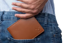 Hide Horn Minimalistic Bi-Fold Tan Leather Men's RFID protected Wallet - HH386_F15