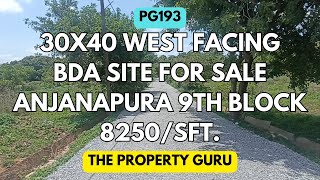 30X40 BDA Site for Sale Anjanapura 9th Block 8250/SFT. | ಸೈಟು ಮಾರಾಟಕ್ಕಿದೆ