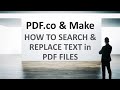How to Search and Replace Text in PDF Files using PDF.co and Make
