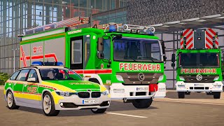 Green Emergency Call 112 - German Police, Fire Brigade Truck and Ambulance Rapid Responding! 4K #2