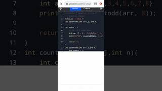 A function to count the number of odd number in an array. in c language