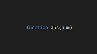 Recreating the absolute value function in js