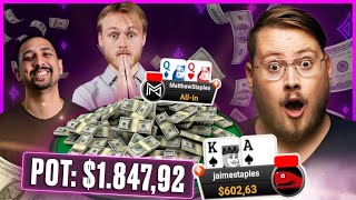 MASSIVE $2,000 POTS AGAINST MATT | PokerStaples Stream Highlights