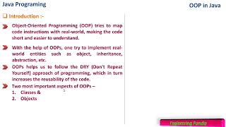 Object oriented Programming(OOP) - Java Programming