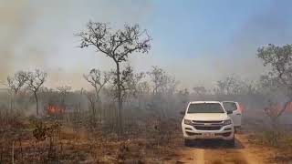 Incêndio florestal ameaça o Parque Nacional de Chapada dos Guimarães