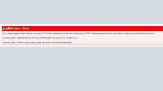 How to Fix Error During Session Start in PhpMyAdmin | Fix phpMyAdmin error while opening in cPanel