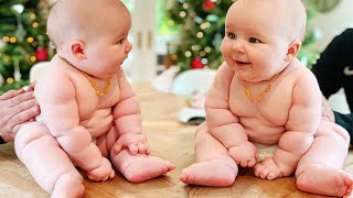 CUTE TWIN BABY GIRLS ARGUE OVER | FUNNY TWIN BABIES COMPILATION