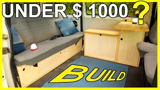 How To Build Simple Camper Van Kitchen, Living Room (EP. 03)