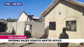 [VIDEO] Fire Razes NAPTIP Office In Sokoto State