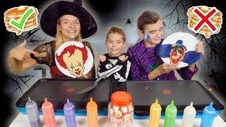 PANCAKE ART CHALLENGE 6 !!! - Halloween Édition : Clown tueur, Zombie, Citrouill