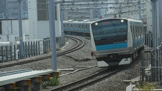 根岸線各駅停車桜木町行きE233系1226K横クラと京浜東北線快速大宮行きE233系1268A150宮サイがJR横浜駅から発車！特急サフィール踊り子5号伊豆急下田行きのアナウンス♪