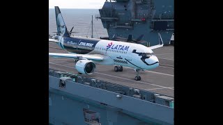 Amazing Take Off Airbus A320neo LATAM Star Wars from an Aircraft Carrier