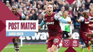 “I Loved Being Back Out There” | West Ham 2-2 Liverpool | Jarrod Bowen | Post Match Reaction