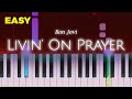 Bon Jovi - Livin’ On Prayer - EASY Piano Instrumental TUTORIAL by Piano Fun Play