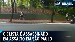 Ciclista é assassinado a tiros em assalto ao lado do Parque do Povo, em SP | SBT Brasil (13/02/25)