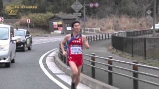 地元シニア区間をトップで走る玖珠郡小野選手