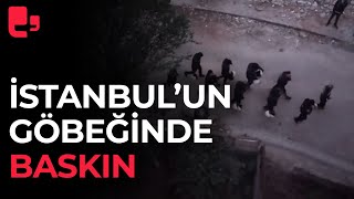 İstanbul'un göbeğinde baskın! Ayağıyla vurarak duvarı yıkmaya çalıştı
