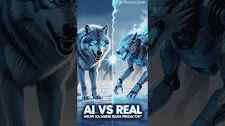 AI Ice Wolf vs Real Arctic Wolf – Who is the Ultimate Predator?#AIvsReal #ArcticWolf #CyberWolf #AI