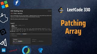 ✅Patching Array - 330 LeetCode Hard in 6 mins - Arrays - Explained in Detail - Interview Solution