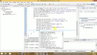 Jdbc program using PrepareStatement