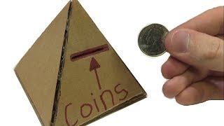 How to Make a Pyramid Coin Safe With Secret Door | DIY Piggy Bank