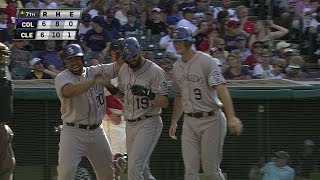 COL@CLE: Blackmon hits a game tying three-run blast