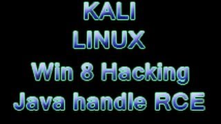 Kali Linux - Win 8 hacking Java applet handle RCE