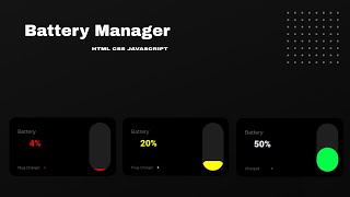 Battery Manager | JS Battery Status API | HTML CSS JAVASCRIPT @WebDesigner86