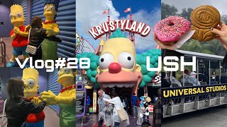 【LA Vlog🇺🇸#28】ハリウッドのユニバでバカでかドーナッツ食らってきた🍩‼️💗💗Los Angeles,Hollywood,USH,Simpsons,trip,etc..