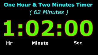 62 Minutes Timer, Digital Clock, 62 Minutes Alarm, 62 Minutes Stopwatch, One Hour \u0026 Two Minute Alarm