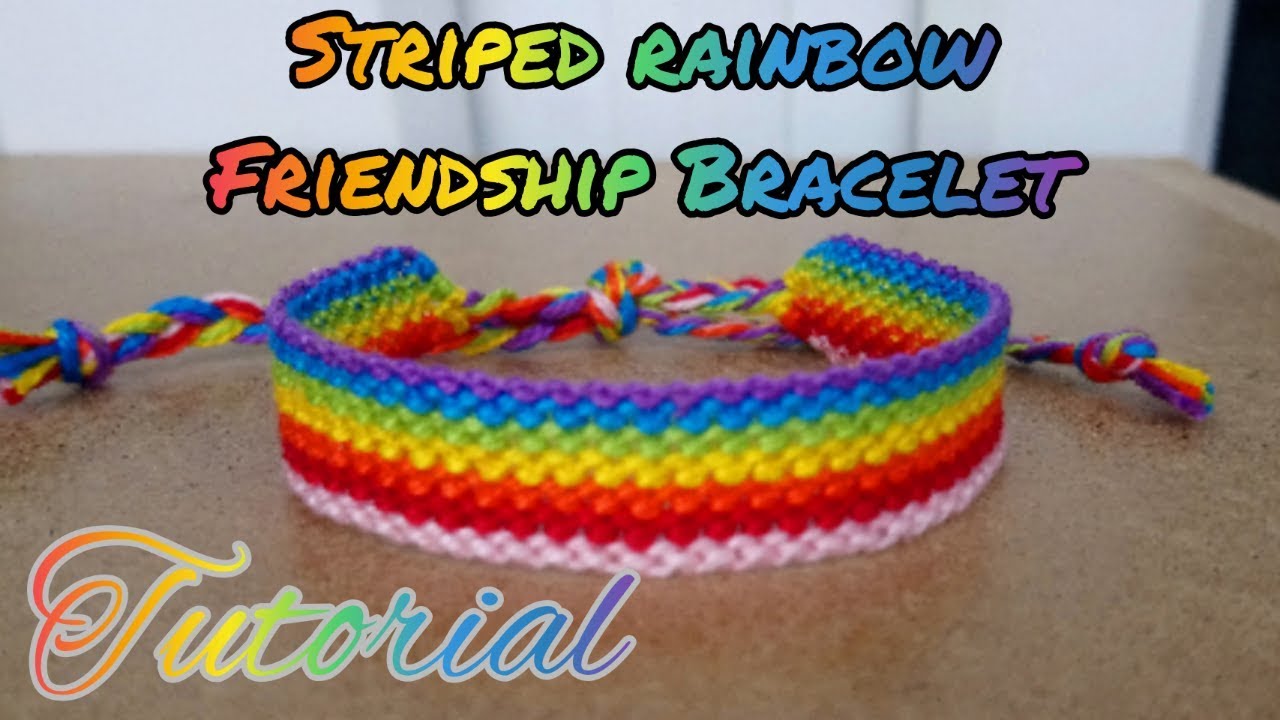 Long Rainbow Stripe Friendship Bracelet Tutorial Youtube