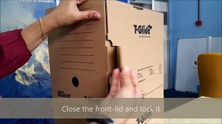 Storing semi active files using front open archive box by FILEforce