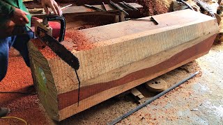 Woodworking Extremely Dangerous Giant Woodturning | Skills and Techniques Work With Giant Wood Lathe